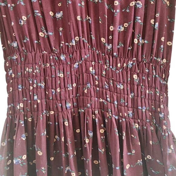 Ulla Johnson Gita Mini Dress Boho Silk Floral Embroidered Tassel Burgundy Size 4 - Picture 9 of 11